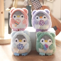 Vente en gros de petits animaux en peluche pingouin porte-clés en peluche mini pingouin Kawaii porte-clés sac à dos breloque décoration pendentif