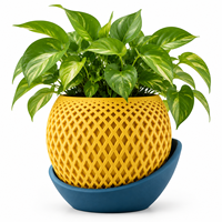 Pot de fleurs imprimé en 3D personnalisé avec soucoupe, pot décoratif moderne pour plantes d'intérieur, pot à fleurs en PLA pour la décoration de la maison et du bureau