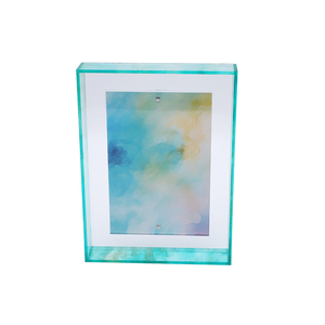 Hot bán 2-in-1 Acrylic khung ảnh Tabletop/tường treo rõ ràng + hợp thời trang cạnh màu sắc hình ảnh khung - Product Image 1