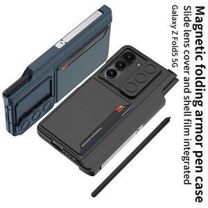 Housse <span class=keywords><strong>de</strong></span> protection à la mode pour Samsung Fold5 sac <span class=keywords><strong>de</strong></span> carte <span class=keywords><strong>de</strong></span> fenêtre <span class=keywords><strong>de</strong></span> poussée <span class=keywords><strong>de</strong></span> téléphone portable pliant avec porte-stylo - Product Image 6