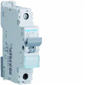 MCA116 Personalizzabile con Hagers MCB 6000A 10kA 1P curva C 16A 1 modulo - Product Image 1