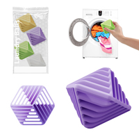 Balle de lavage réutilisable en TPR pour machine à laver - Outil de nettoyage des vêtements et des poils, éliminateur de poils d'animaux et attrape-poils