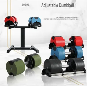 32kg समायोज्य डम्बल फिटनेस उपकरण Dumbbell लोहे का दंड सेट समायोज्य लोहे लेपित जिम Dumbbell