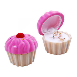 Stock gâteau forme violet <span class=keywords><strong>flocage</strong></span> velours cadeau proposition cadeau enfant bague pendentif chaîne bijoux boîte emballage - Product Image 1