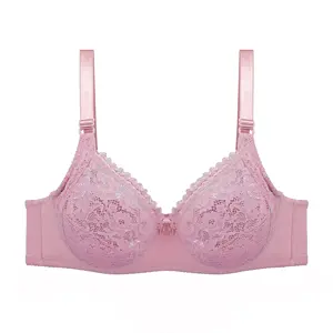 12510-1 Mature Women Plus Size Lace Bras Adjustable Straps Body-hugging High Performance Comfortable Curvy Bras