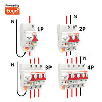 Interrupteur minuterie YAGO Tuya 2P 3P 4P avec disjoncteur de réenclenchement 63A 80A 100A, télécommande, protection contre les surcharges, disjoncteur intelligent WiFi