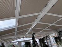 Rideau de lucarne motorisé pliable à double Rail pour maison, toit, fenêtre, balcon en verre