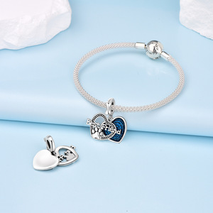 Colgante de pata de perro con corazón hueco de cobre blanco en stock, accesorio de joyería original para pulsera DIY - Product Image 2