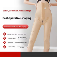 Taille haute corps façonnage ventre contrôle bout à bout levage Shapewear post-aspiration Double face fermeture éclair cuisse Compression pantalon respirant