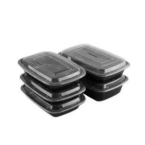 Mikrodalga güvenli tek kullanımlık kase bento öğle yemeği kutuları plastik amerikan take away gıda kapları