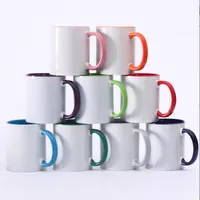 Toptan özelleştirilmiş kupa logo kutusu ile 11oz beyaz süblimasyon seramik kahve kupalar 11oz boş arıtma kupası