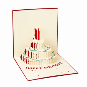 Factory Price 3D Pop Up Custom Happy Birthday Greeting Card Best For Mom Wife Sister Boy Girl Friends
