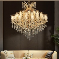 Lustre à 6 lumières LED en cristal K9 de style européen de luxe, fabrication chinoise, vente en gros, intensité réglable, angle de faisceau de 360°