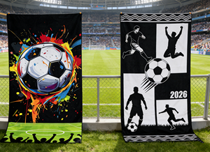 Nouvelle <span class=keywords><strong>serviette</strong></span> de plage 2026 sur le thème du football, en microfibre ultra-fine, séchage rapide, légère, rayée, de luxe, pour adultes - Product Image 5