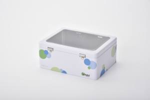 Fenêtre de bonbon en métal recyclé personnalisé Boîte en fer blanc Conteneur cadeau rectangulaire avec séparateur intérieur en plastique Impression de logo personnalisé - Product Image 3