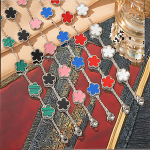 Vendita calda 18K oro Van bracciale da donna alta qualità <span class=keywords><strong>quadrifoglio</strong></span> 13MM biadesivo geometrico Trendy in acciaio inox - Product Image 2