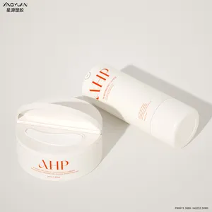 Pot de crème pour le visage avec cuillère emballage cosmétique rond à double paroi pot cosmétique personnalisé en plastique recyclé