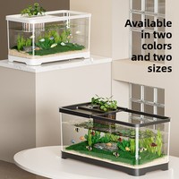 Aquarium écologique rectangulaire décoratif pour salon et bureau, avec cylindre de mélange, haute transparence, pour la maison et le bureau