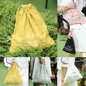 Sac à chaussures en coton biologique doux et durable personnalisé, sac à cordon en toile pliable de petite taille avec logo - Product Image 2