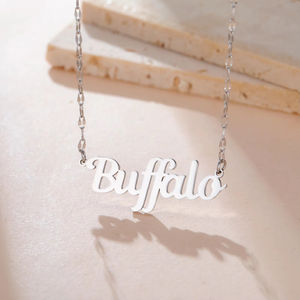 多英18k电镀金链项链女时尚饰品礼品不锈钢定制名称项链 - Product Image 3