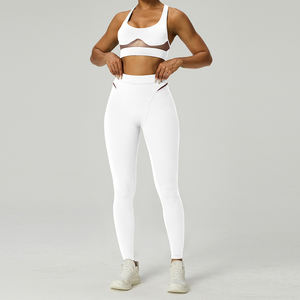 XW-AWB6541 2025 abbigliamento sportivo Push up pad <span class=keywords><strong>palestra</strong></span> Fitness di alta qualità abbigliamento da donna reggiseno sportivo 2 pezzi set Yoga - Product Image 3