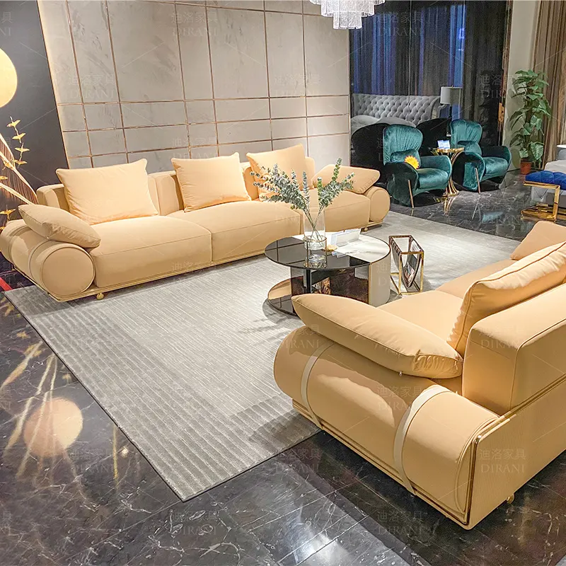 Contemporanea in vera pelle divano set soggiorno di lusso di design italiano mobili moderni divano