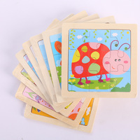 Puzzle pour enfants, animaux de dessin animé, 9 pièces, puzzle avion, jouets éducatifs précoces pour nourrissons, jouets de cognition, transfrontalier, âges 5-7 ans