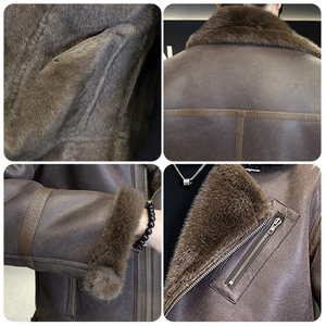 <span class=keywords><strong>2025</strong></span> mùa đông chính đẩy Phong cách: bạc màu xanh chồn cộng với kích thước áo khoác da Áo khoác - Product Image 4