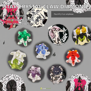 Étoile à <span class=keywords><strong>cinq</strong></span> branches écologique en strass 3D avec incrustation de zircon en cristal à coudre, 16 facettes, pour sacs, chaussures et accessoires vestimentaires - Product Image 2