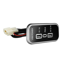Hızlı şarj 3 Port çift USB-A + TYPE-C güç soketi tasarım araba otobüs RV aksesuarları PD elektrikli şarj cihazı ile Led ışık yüzük