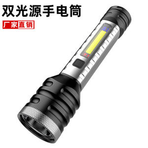 เจดี เอฟ 892 ไฟฉาย LED แบบชาร์จไฟได้ 800 มิลลิแอมป์แบตเตอรี่ 30 ชั่วโมง รันไทม์ กันเมทัลไฟฉุกเฉินสำหรับเดินป่าค้นหาแบบกันน้ำลำแสงคู่ - Product Image 3