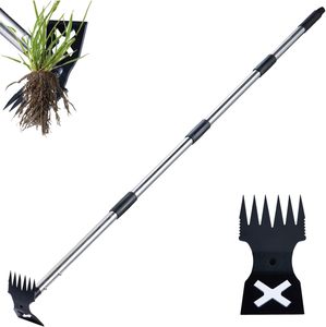 Herramienta para Quitar Malezas con Mango Largo - Desmalezador Manual de 60 Pulgadas, Rastrillo y Azada <span class=keywords><strong>2</strong></span> en 1 para Jardinería - Product Image 1