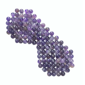 Mini Size Round Bead Natural Amethyst Eye Mask Cold Therapy Gemstone Eye Curtain Beauty Salon & Home Skincare Massage Gift - Product Image 1