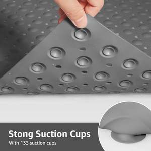 Tapis de bain antidérapant pour salle de bain, tapis de douche en PVC en forme d'éventail massant - Product Image 3