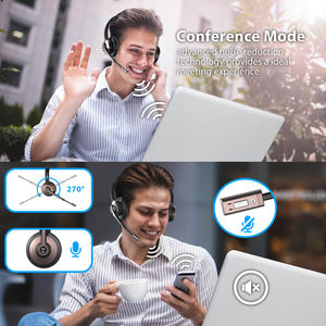 <span class=keywords><strong>Casque</strong></span> supra-auriculaire sans fil pour ordinateur avec microphone, antibruit pour la <span class=keywords><strong>musique</strong></span>, les jeux et les appels - Product Image 3