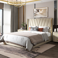 Cadre de lit en bois King Queen Size avec rangement, design moderne, mobilier de chambre à coucher solide pour la maison