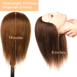 Stancia 100% Cabello humano natural 35cm Cabeza de MANIQUÍ PARA barberos Maniquí de estilo recto para estilistas - Product Image 2