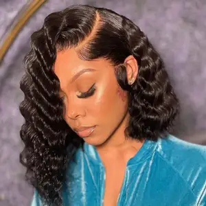 Raw Virgin Human Hair 4x4 13x4 Lace Front Wigs Wholesale 100% Brazilian Human Hair Peruvian Short Bob Swiss Lace Front Wigs