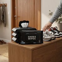 Lingettes nettoyantes pour baskets OEM sous marque privée, 70 paquets non tissés pour chaussures décontractées