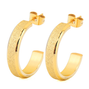 Rose Gold <b>Titanium</b> Steel <b>Stud</b> Earrings 5mm Letter Geometric Minimalist Fashion Jewelry - Product Image 2