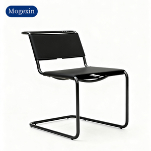 Silla de Ocio Moderna de Acero Inoxidable para una Persona, con Superficie de Cuero, para Oficina en Casa, Sala de Estar, Apartamento o Uso en Exteriores - Product Image 5