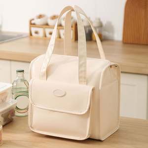 New Simple Design Custom Logo Insulation Thermal Lunch Tote <b>Bag</b> <b>Insulated</b> Lunch <b>Cooler</b> <b>Bags</b> With Side Pockets for Picnic Beach - Product Image 1