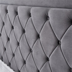 Base de <span class=keywords><strong>Cama</strong></span> Individual Moderna de Tela Gris con Base de Madera y Botones, Estilo Suave, <span class=keywords><strong>Buena</strong></span> <span class=keywords><strong>Calidad</strong></span> - Product Image 3