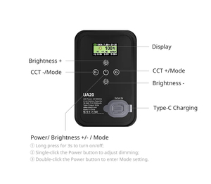 Lampe à colonne d'<span class=keywords><strong>air</strong></span> à fixation magnétique 12W/15W en plastique - Ulanzi UA12 UA20 avec 12 FX 95 CRI <span class=keywords><strong>Max</strong></span> 75 min d'autonomie, sangle de transport incluse - Product Image 5