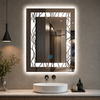 Panneaux muraux de miroir de gym rectangulaires modernes sans cadre - Cadre en aluminium argenté pour la maison, l'hôtel, la cuisine et le salon