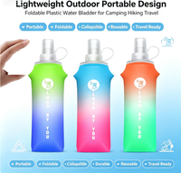 Bouteille d'eau pliable en TPE, récipient portable pliable pour le camping et la randonnée en plein air