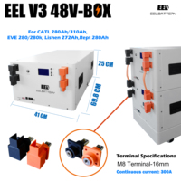 Stock UE Livraison Gratuite Boîte de Batterie EEL V3 Batterie au Lithium Fer 16S 48V 280AH Boîtier de Batterie DIY avec BMS EN 200A avec Bluetooth