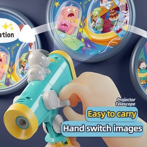 New chiếu + Kính thiên văn Đồ chơi trẻ em chiếu đèn trượt chiếu giáo dục đồ chơi mô phỏng quang học Kính thiên văn với chức năng zoom - Product Image 5