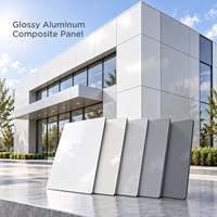 Panneau composite en aluminium brillant 4 mm, taille personnalisée, aspect marbre gris, panneau ACM pour la décoration intérieure de magasins