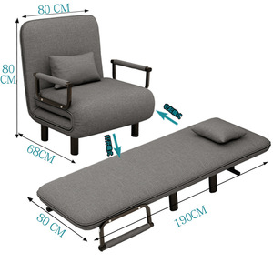 Moderne metalen vouwbank, relaxfauteuil, opbergbank, multifunctioneel, om te bouwen, woonkamermeubilair, lunchpauze, ruimtebesparend - Product Image 5